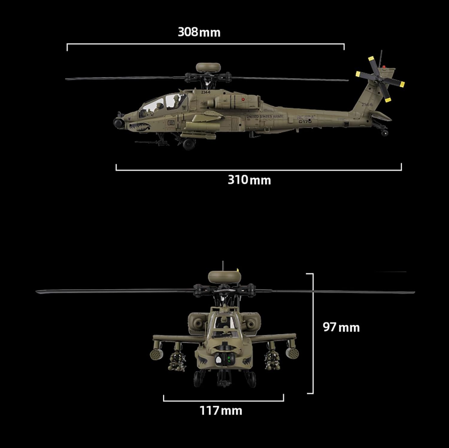 310MM 6CH C170 AH-64D Remote C - Rc Helicopter Hobby Grade recensione e prezzo